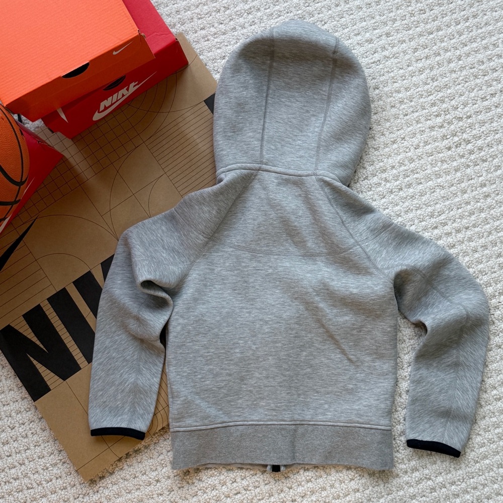 Bundle: Kids Nike Tech Blue Zip-Up Hoodies - Grey & Royal/Navy - Picture 6 of 8